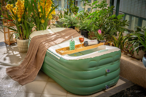 Thermae Studio Inflatable Bathtub for Adults, Portable, suitable for Outdoor. Olive Green